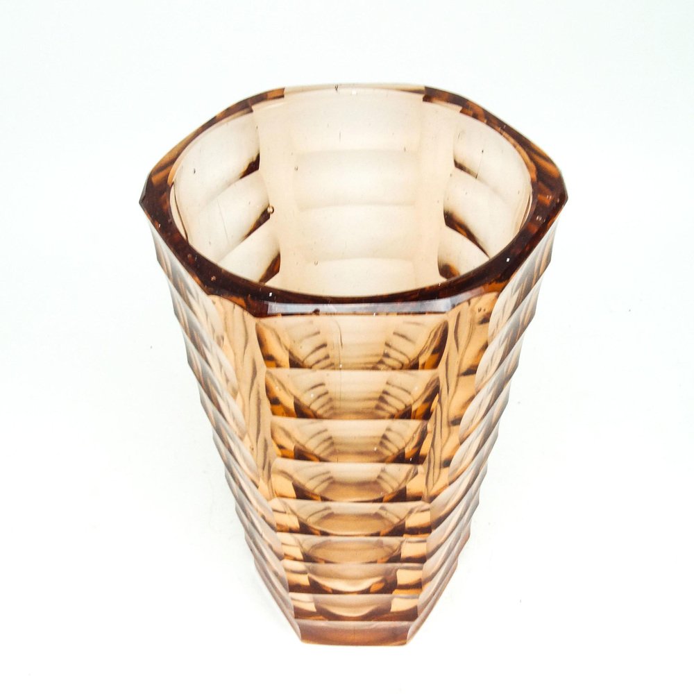 Art Deco Vase from Zawiercie Glassworks, Poland, 1930s for sale at Pamono