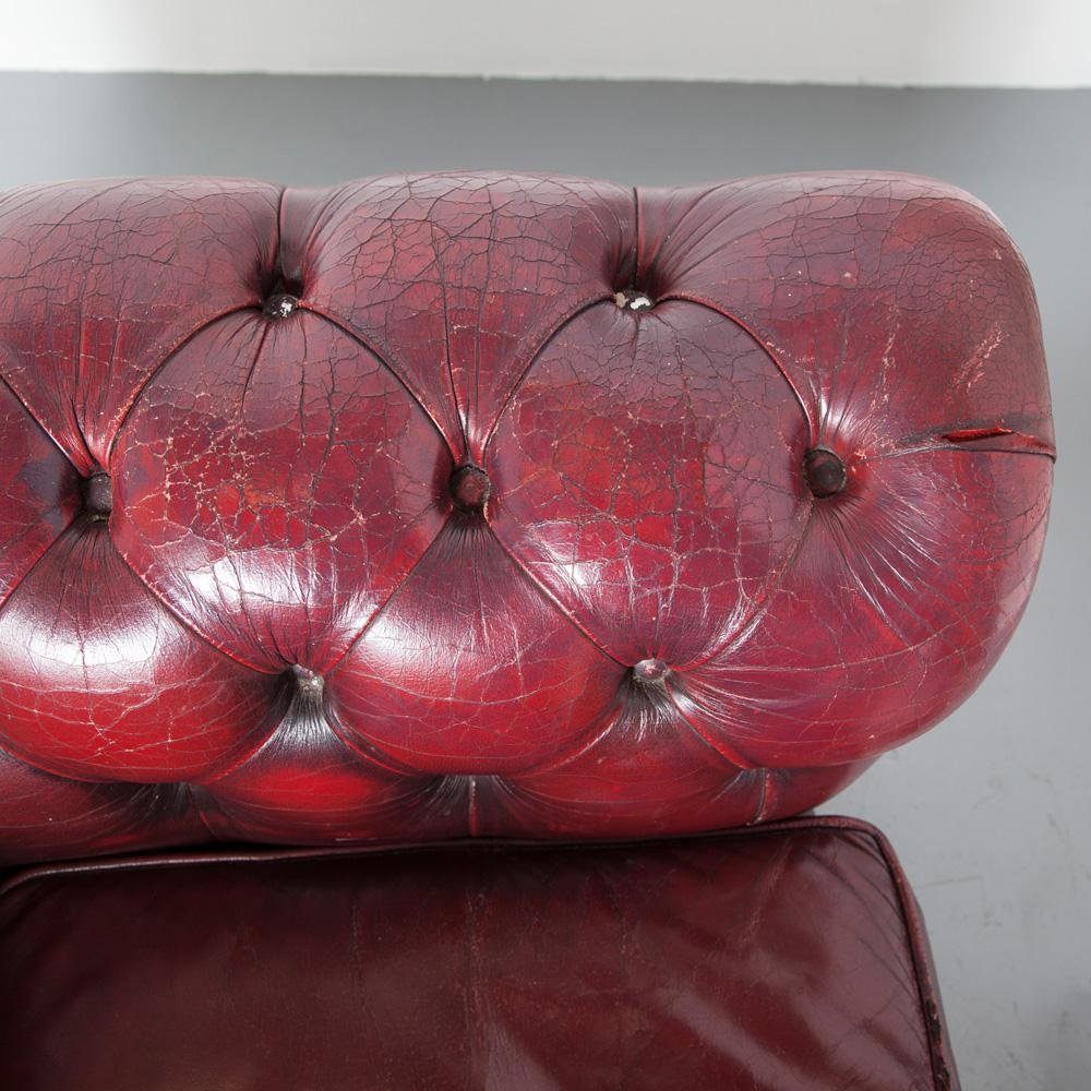 Red Chesterfield Armchair, 1950s for sale at Pamono