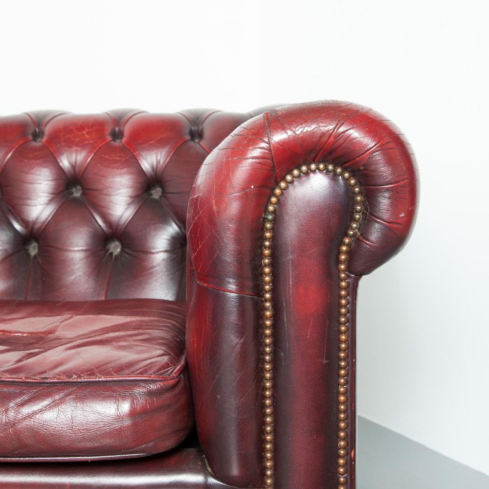 Red Chesterfield Armchair, 1950s for sale at Pamono