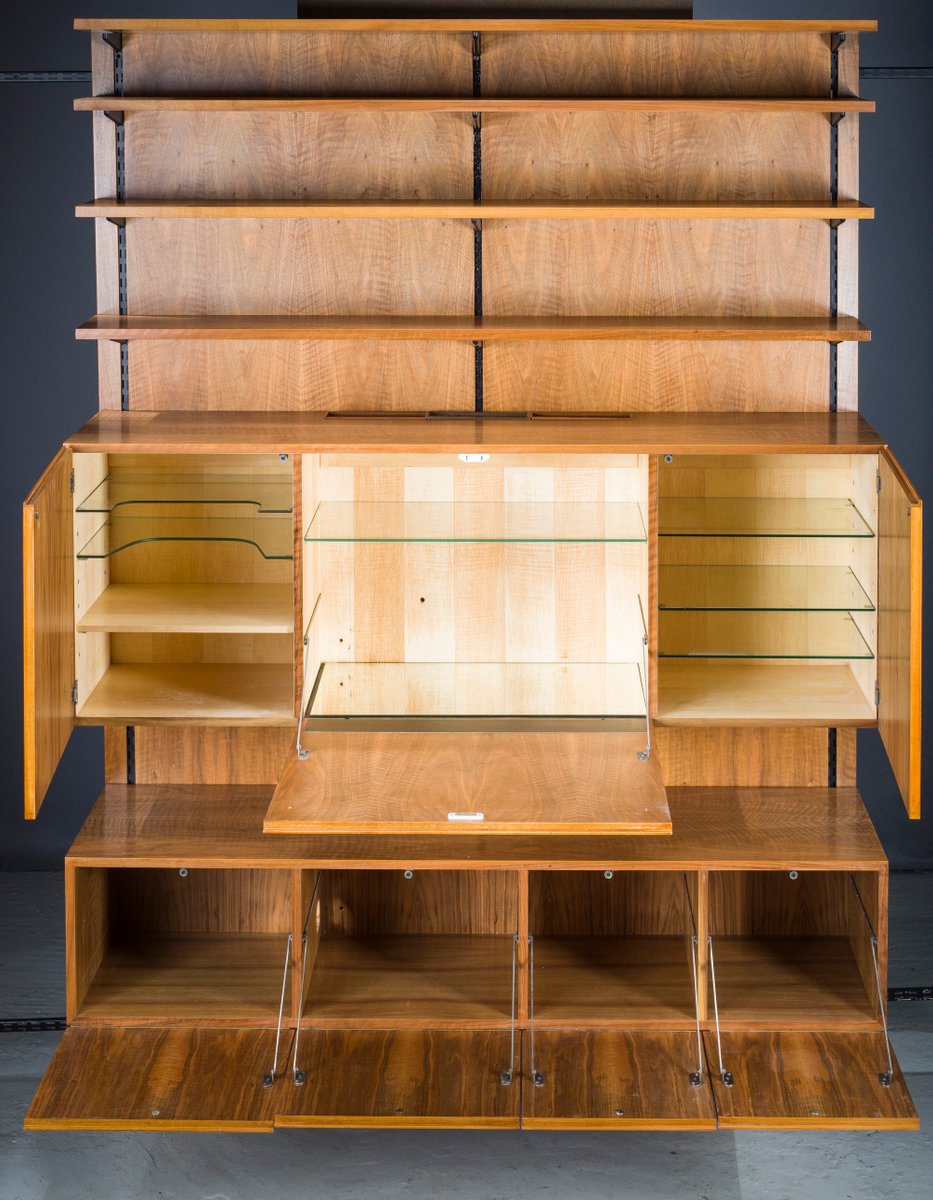 MidCentury Modular Wall Shelving System in Walnut from Sparrings