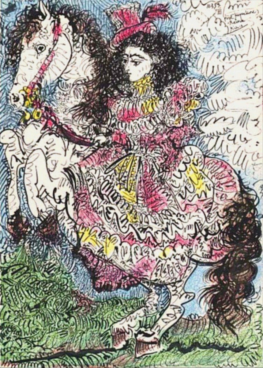 Pablo Picasso, Jacqueline Riding a White Horse from First Edition of