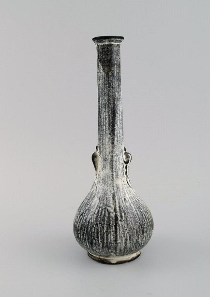 Narrow Neck Vase in Glazed Stoneware by Svend Hammershøi for Kähler