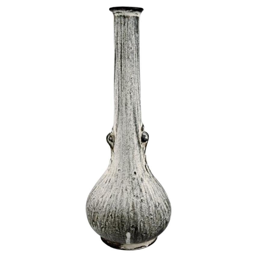 Narrow Neck Vase in Glazed Stoneware by Svend Hammershøi for Kähler