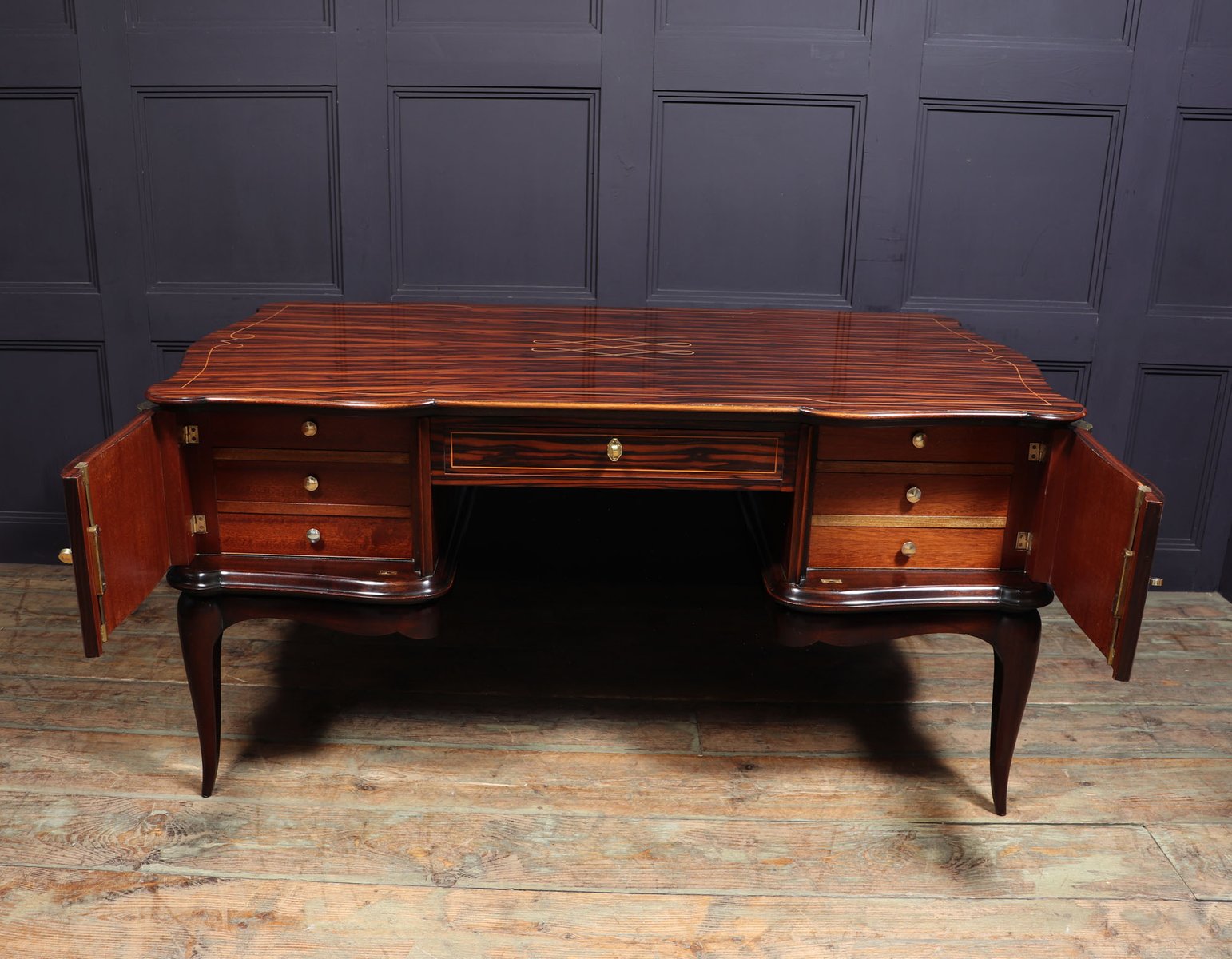 Französischer Art Deco Macassar Ebenholz Schreibtisch, 1930er bei ...