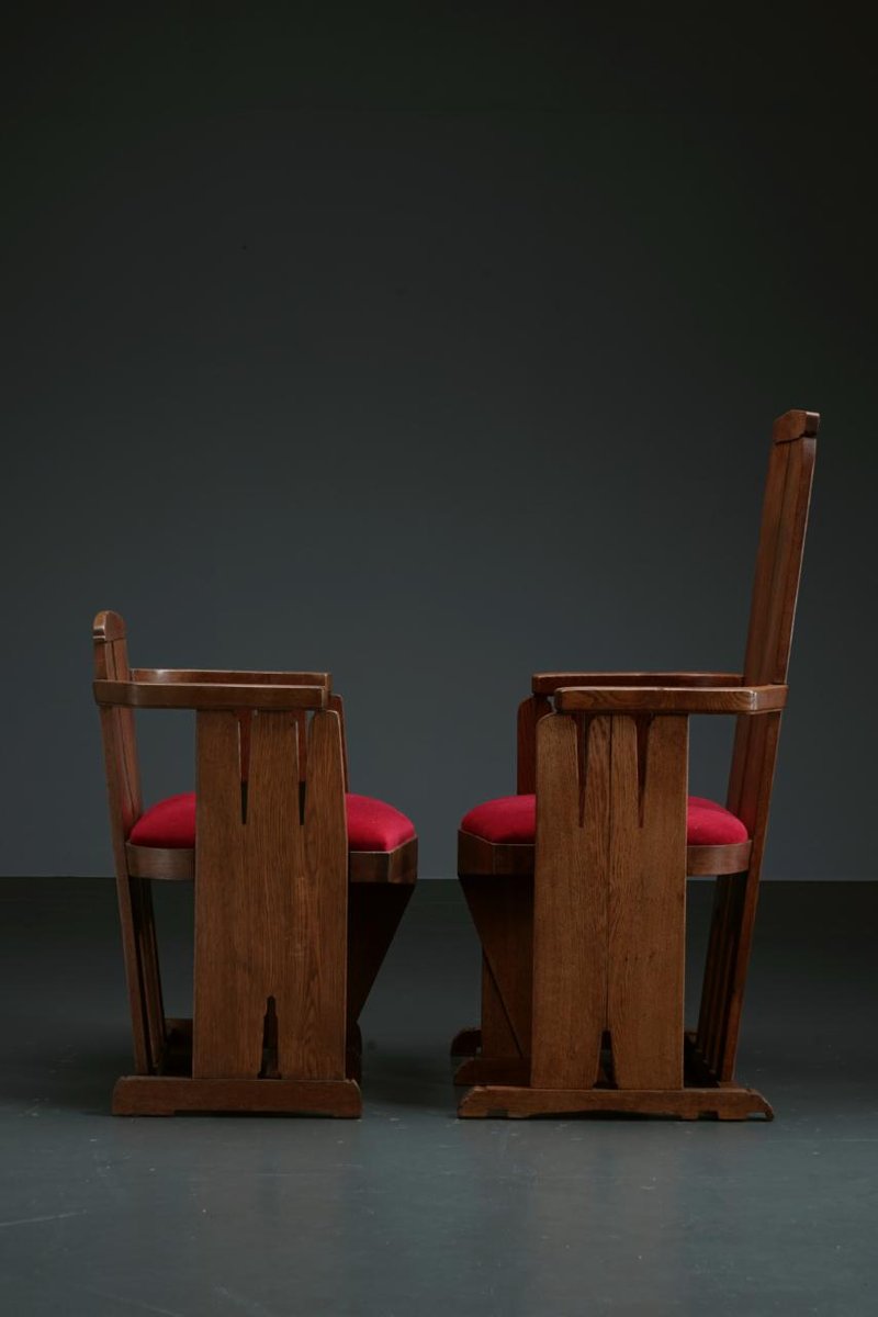 King and Queen Chair Set, 1930s, Set of 2 for sale at Pamono