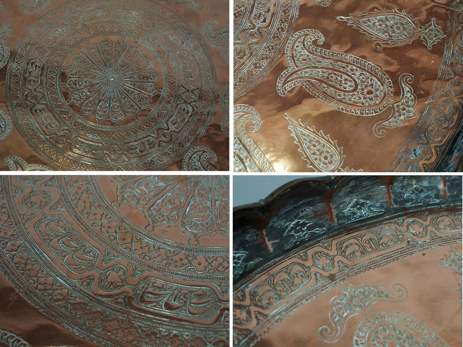 Turkish Luxury Metal Charger Plate | Ottoman Style Engraved | 6 Piece Set - 244 Silver main image 0