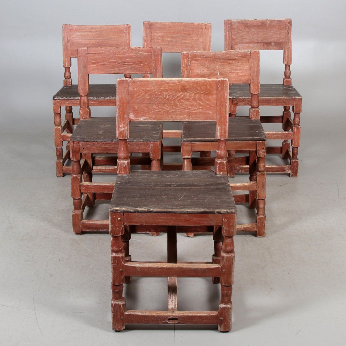 Antique Swedish Chairs with 12 Locks, 19th Century, Set of 6 for sale