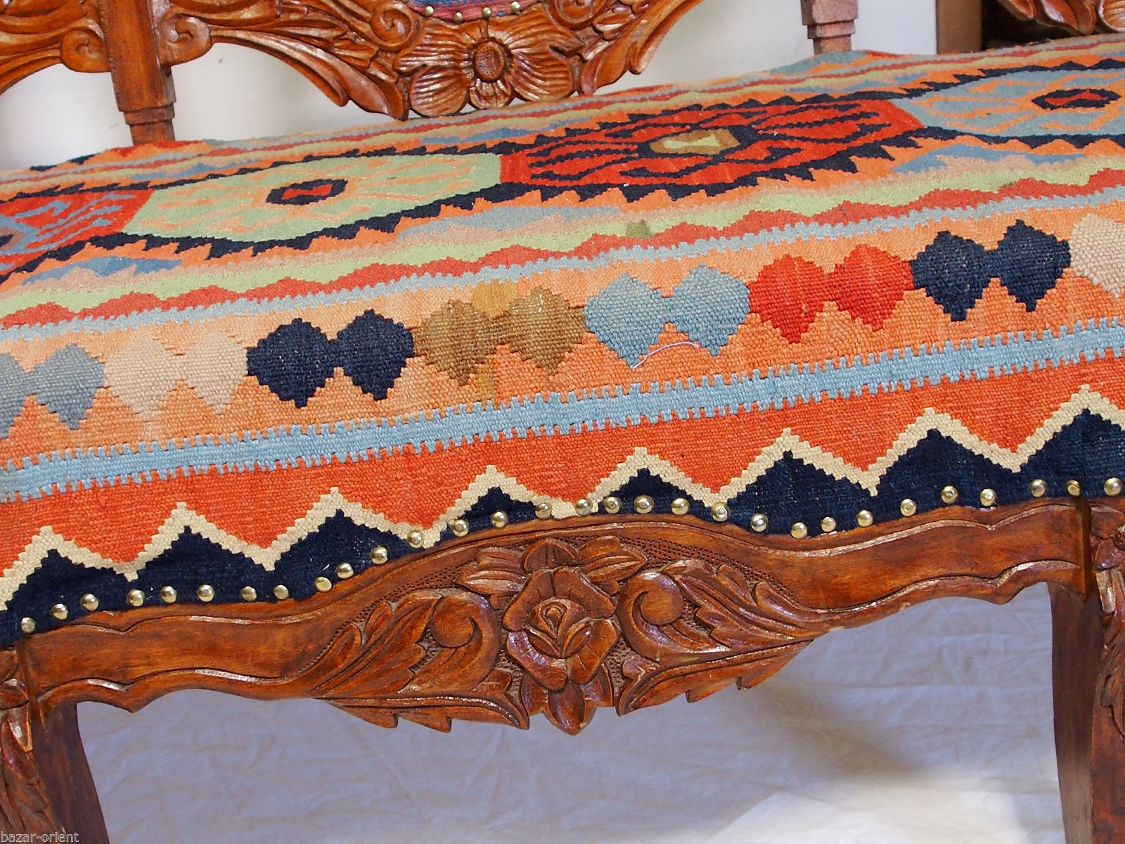 Vintage Afghan Kilim Bench, 1990s for sale at Pamono