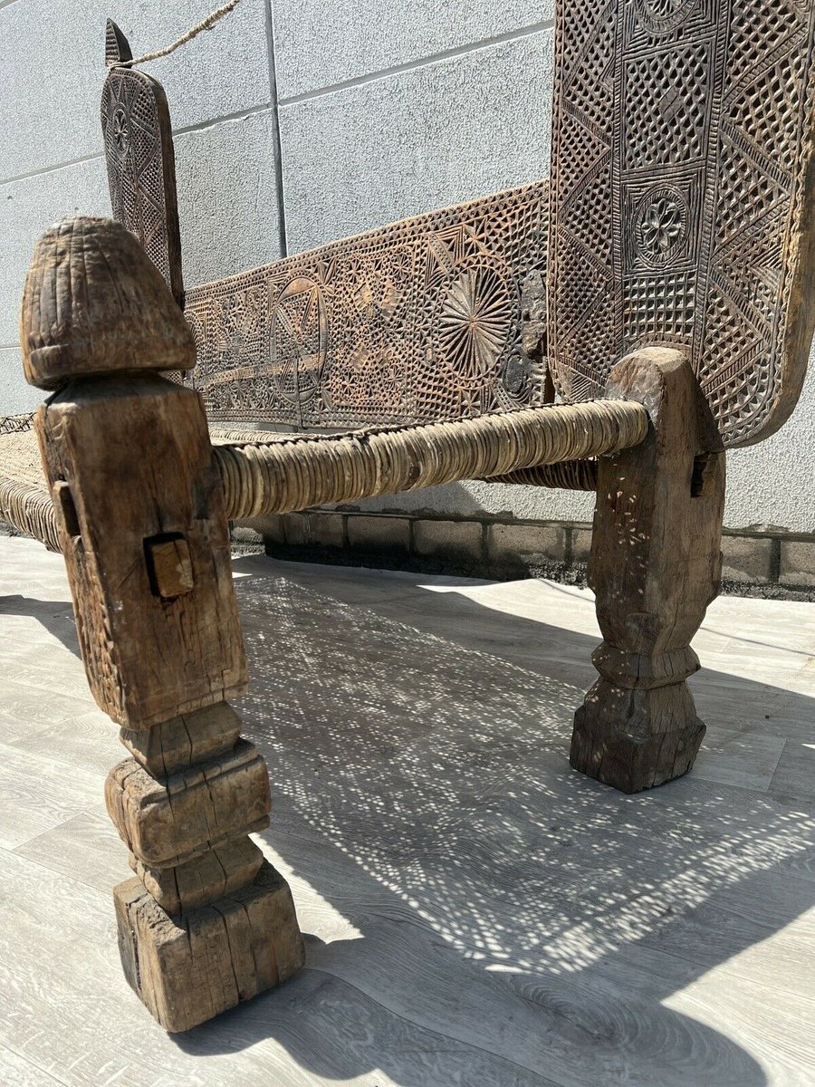 Antique Afghan Cedar Chair Bed, 1800s for sale at Pamono