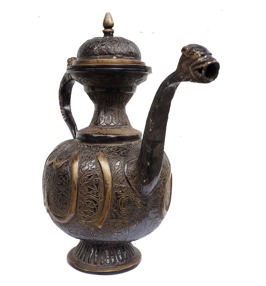 Vintage Islamic Teapot in Brass and Bronze, 1950s for sale at Pamono