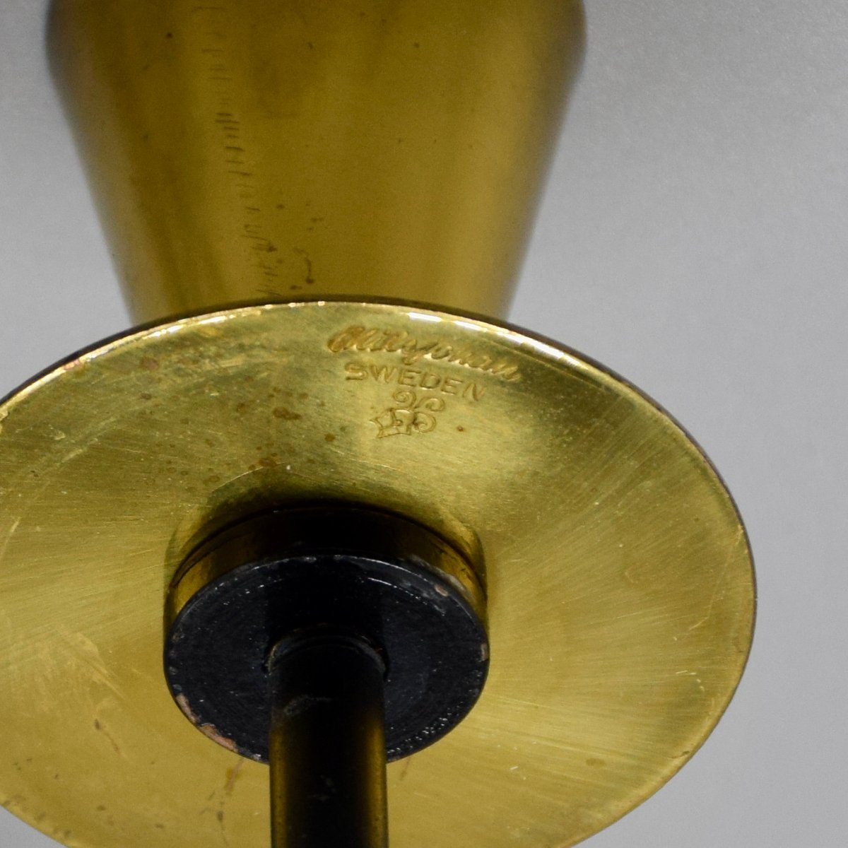 Swedish Candleholder in Brass and Metal by Nils Johan for sale at Pamono