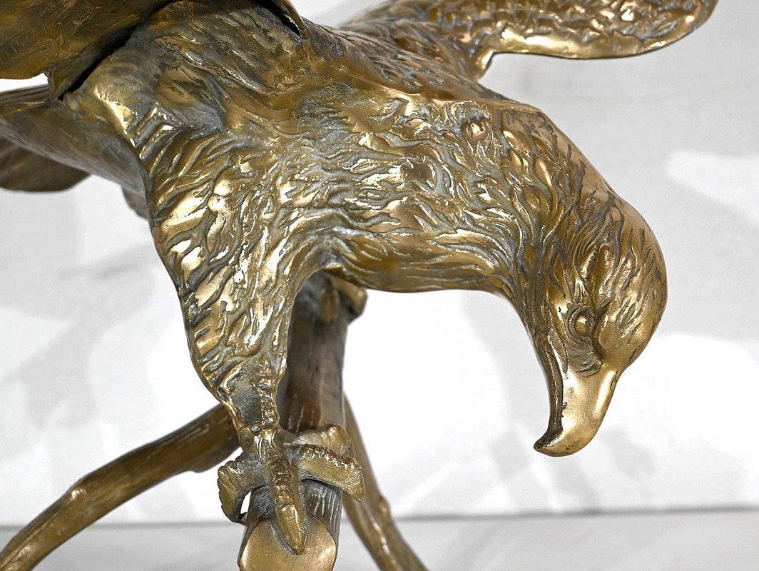 Grande Sculpture Aigle En Laiton Sur Socle – Style Celtique – Artemareferro