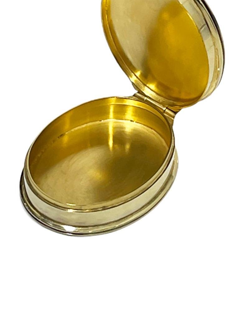 Small Oval Dutch Silver Gold Plated Box with a Scene of the Goddess of ...