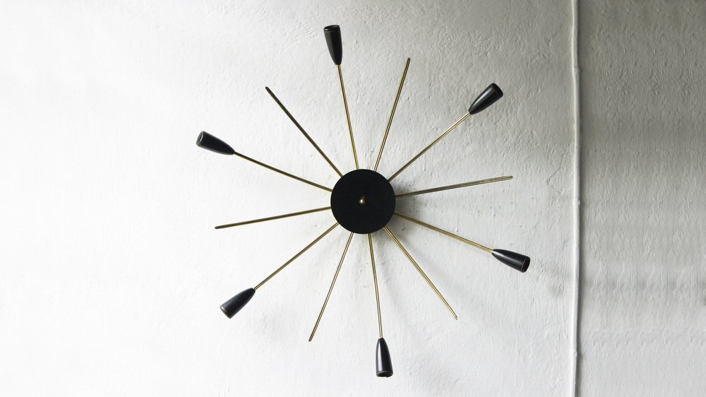 Applique Murale Vintage Spoutnik – Laiton – Lampe Mid-Century-Modern – 2 Lumières