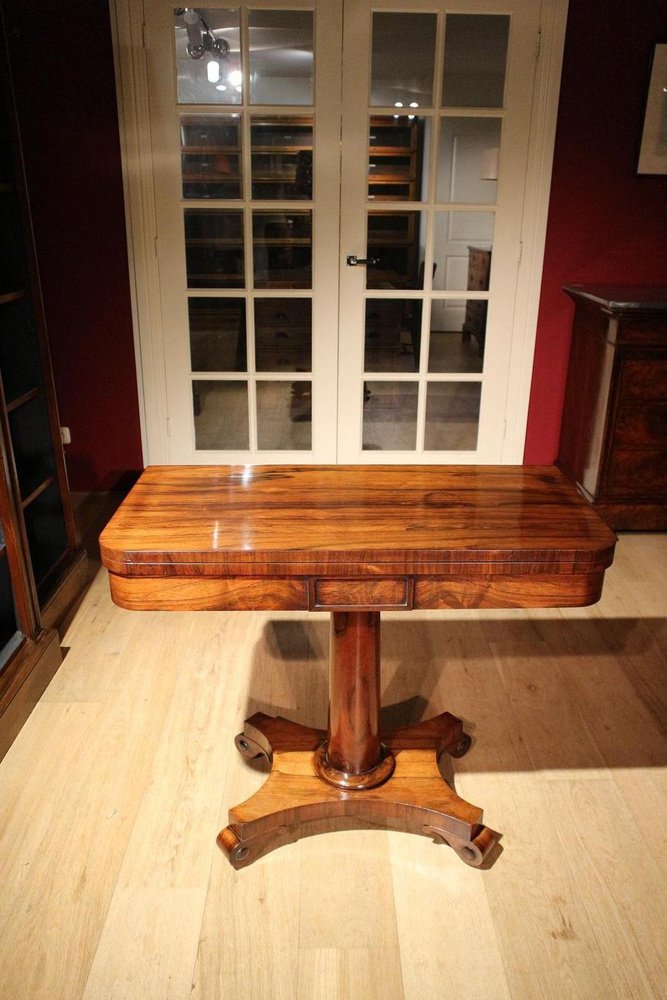 Antique Victorian Rosewood Game Table for sale at Pamono