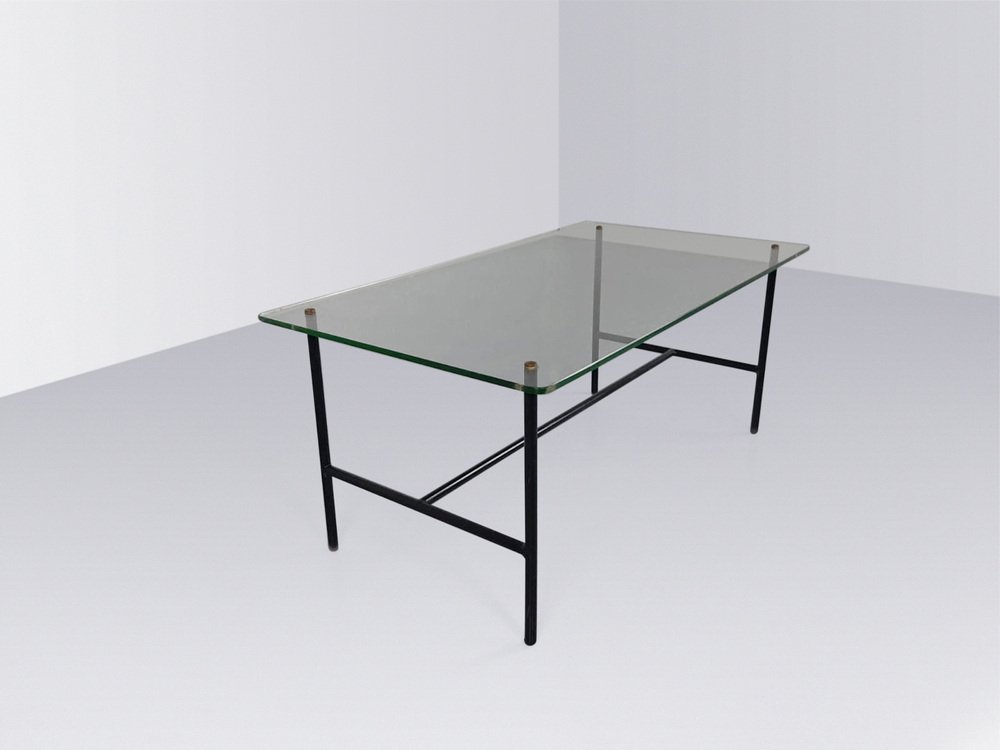 Modern French Glass Coffee Table by Pierre Guariche for Disderot, 1950s