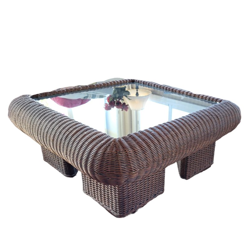 Vintage Wicker Coffee Table for sale at Pamono