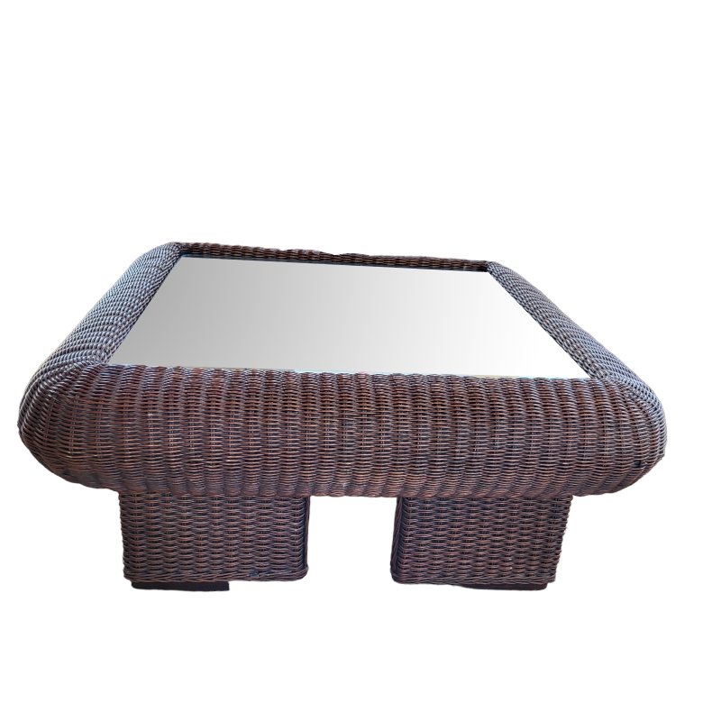 Vintage Wicker Coffee Table for sale at Pamono