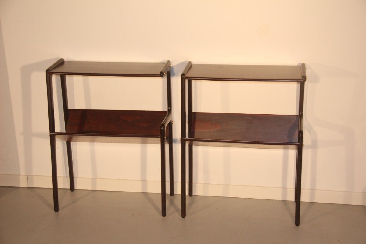Italian Geometrically Shaped Wooden Shelves 1950 Set Of 2 For Sale At 