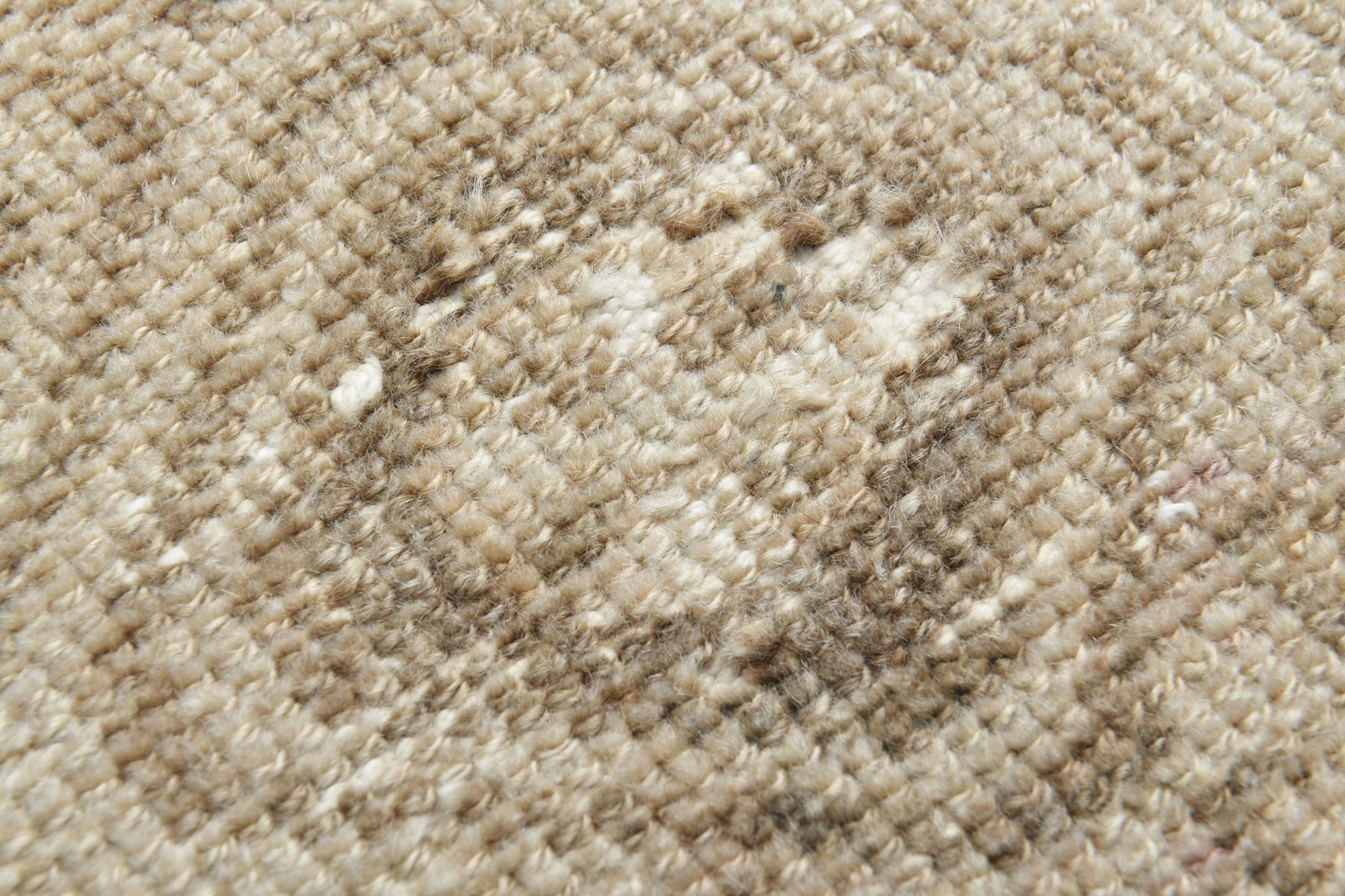 Vintage Turkish Faded Beige Wool Runner, Anatolia, 1960s for sale at Pamono