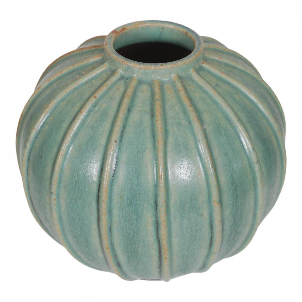 Green Sphere Shaped Vase by Arne Bang for sale at Pamono