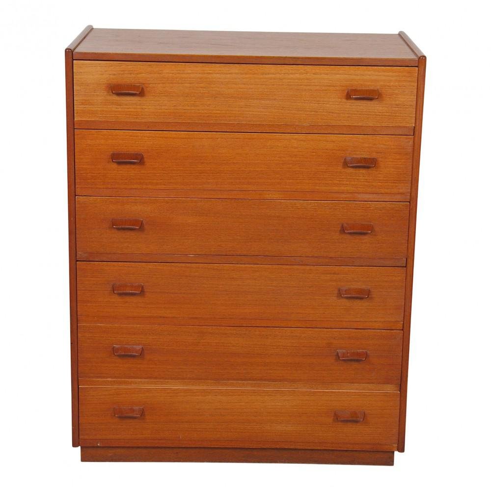 Vintage Dresser with Six Drawers by Poul Volther for sale at Pamono