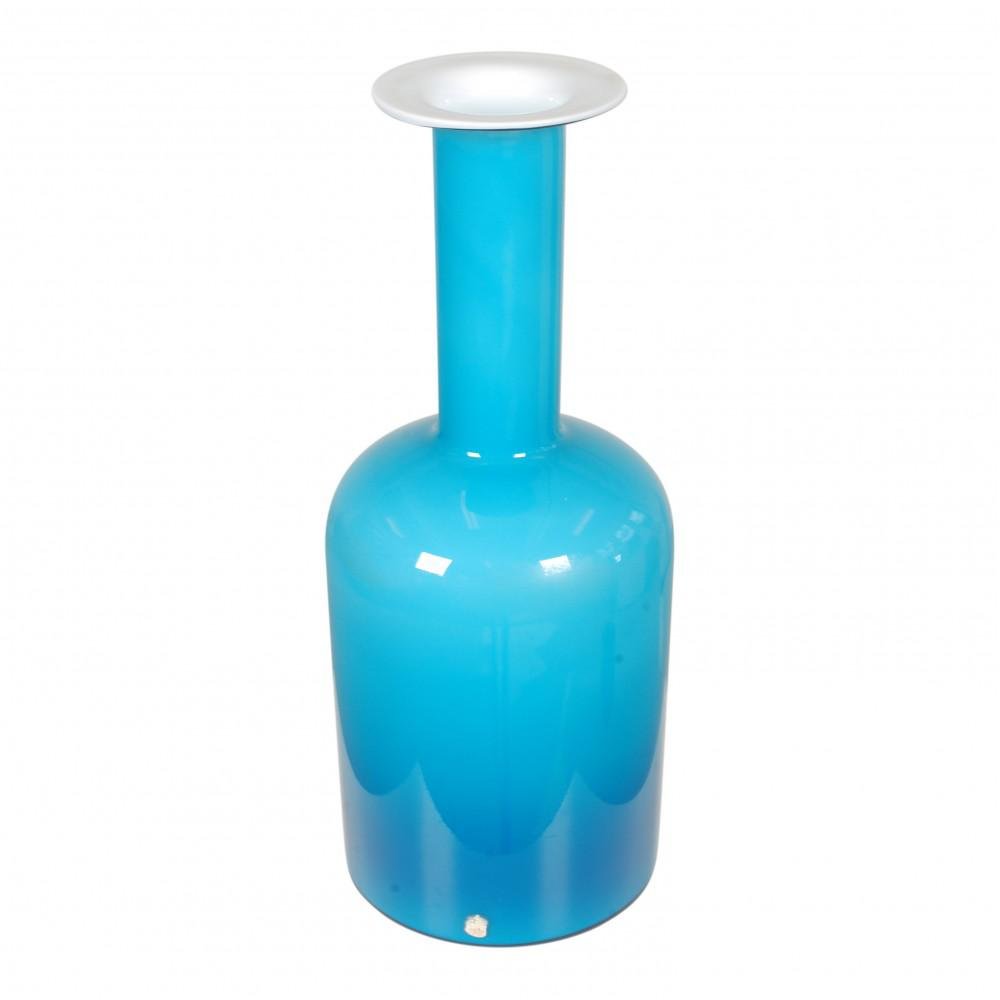 Blue Glass Vase from Otto Brauer Holmegaard for sale at Pamono