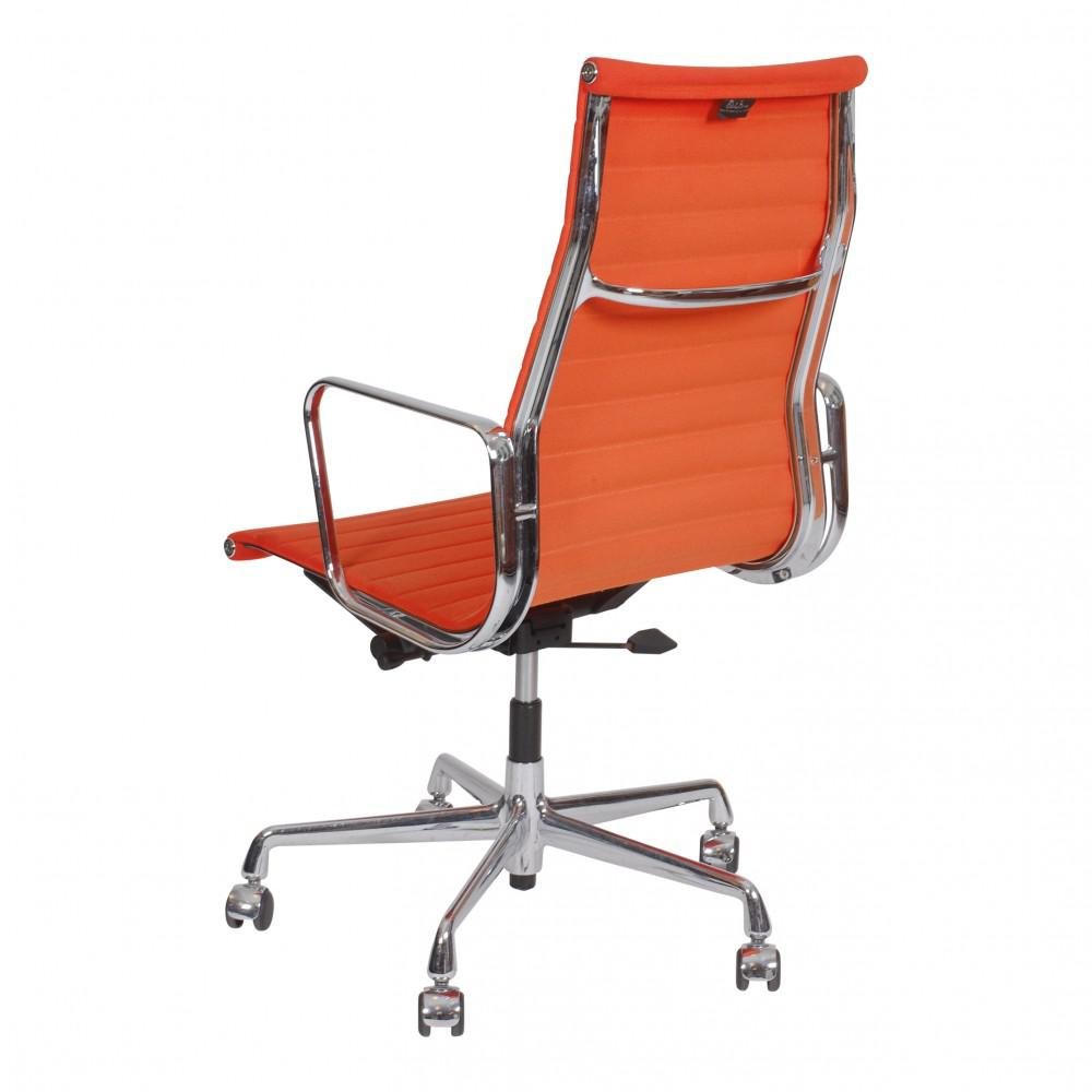 Patinated Orange Fabric Ea119 Office Chair by Charles Eames for Vitra