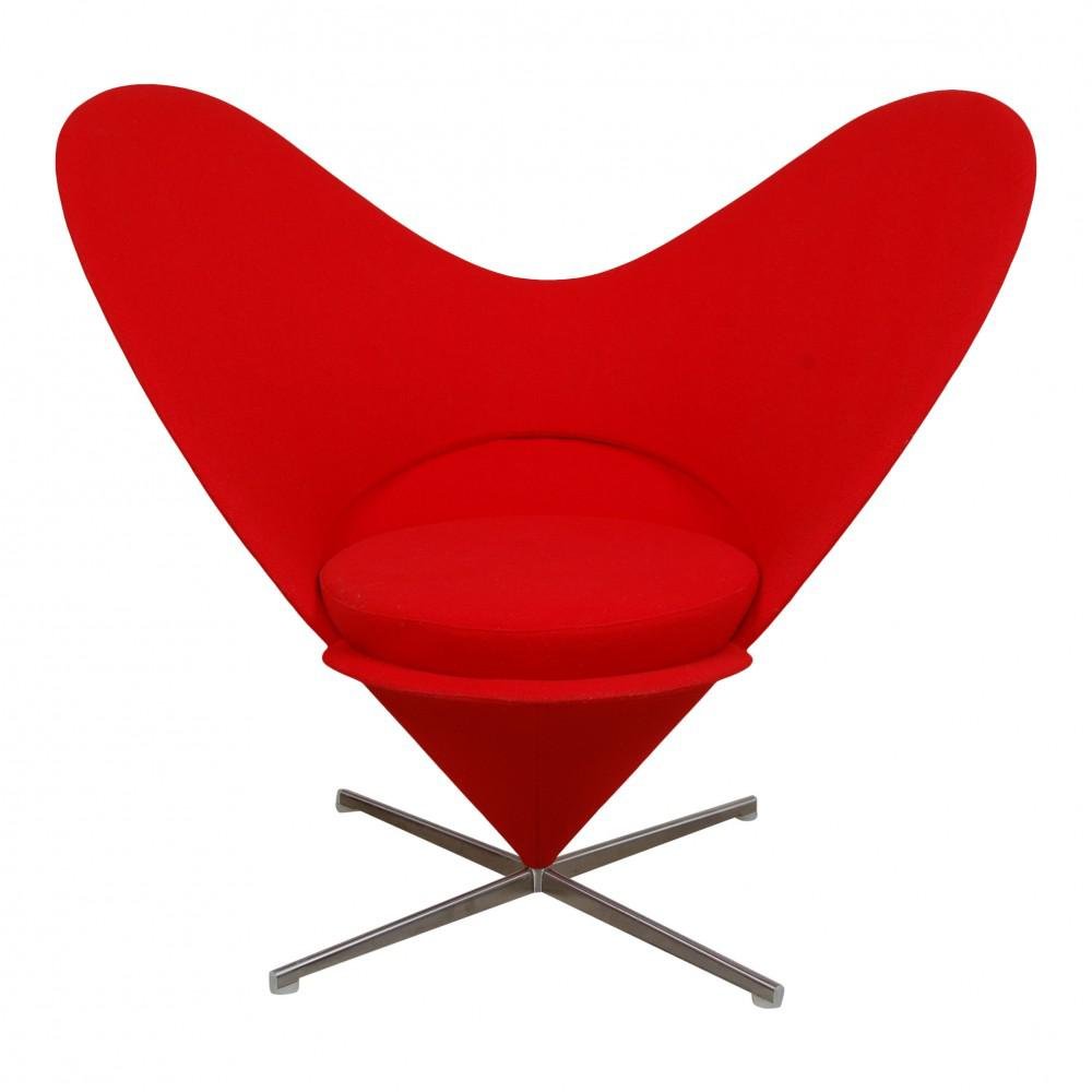 Red Fabric Heart Chair by Verner Panton for Vitra for sale at Pamono