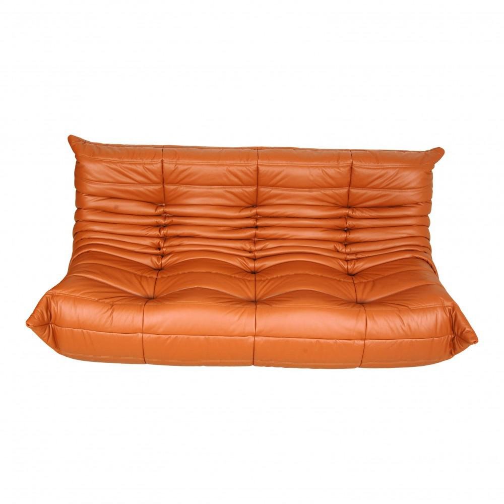 Togo 3Seater Sofa in Cognac Classic Leather by Michel Ducaroy for