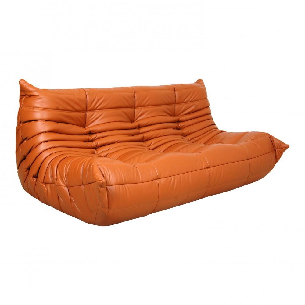 Canapé Cuir Ligne Roset D’occasion – Marron, 210 Cm De Large