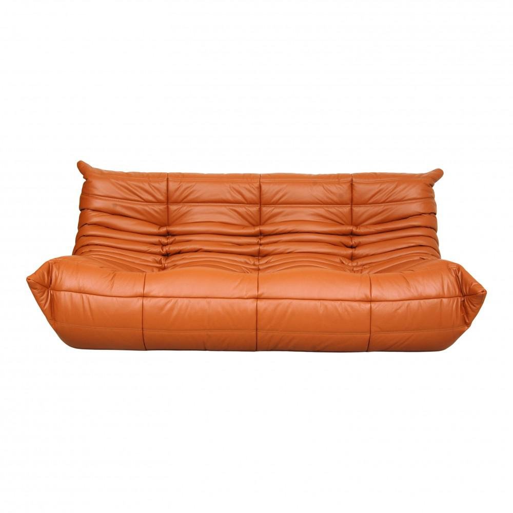 Togo 3Seater Sofa in Cognac Classic Leather by Michel Ducaroy for