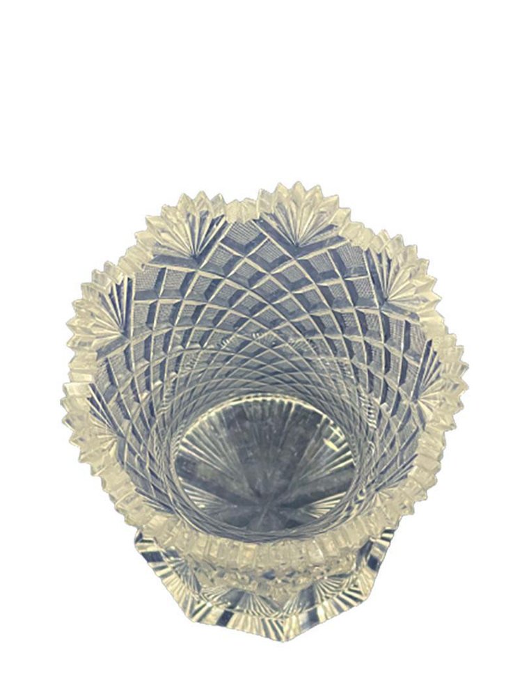 19th Century Dutch Crystal Vase with Pineapple Fan Cut for sale at Pamono