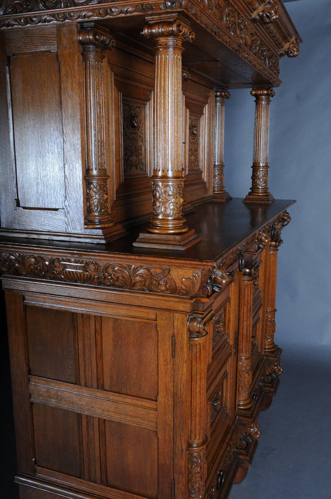 Table Néo-Renaissance En Chêne Massif - XIXe, Table De Repas Ancienne