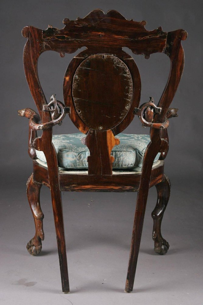 19th Century Baroque Colonial Throne Chair for sale at Pamono