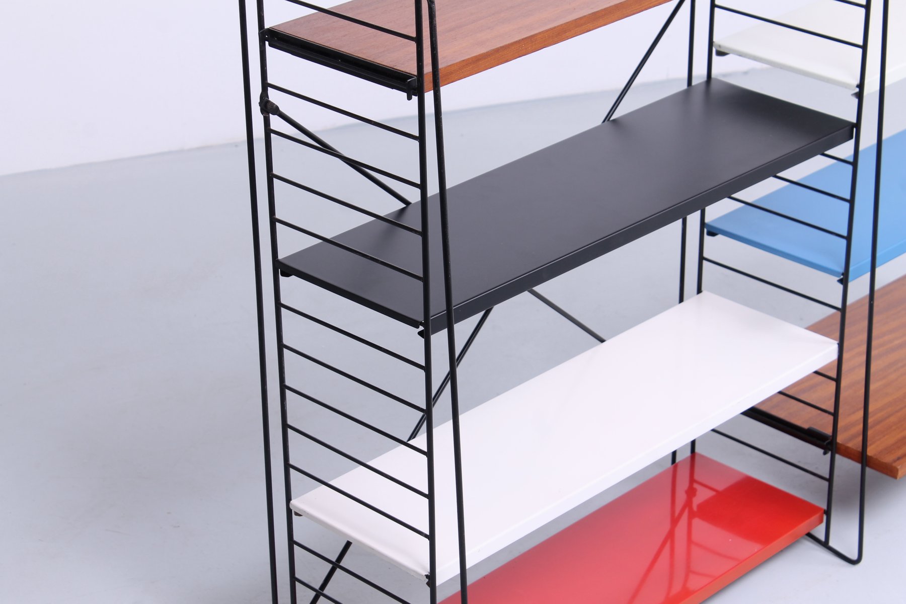Modular Colored Metal Floor Rack by A.D. Dekker for Tomado, 1950s, Set