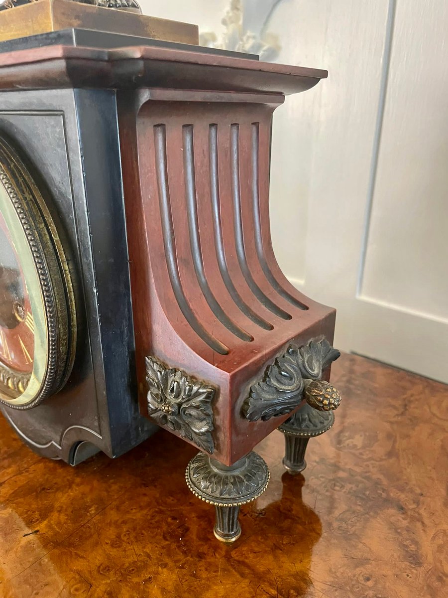 Antique Regency Bronze and Marble Clock Set, 1830, Set of 3 for sale at ...