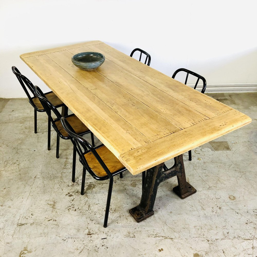 Industrial Dining Table with Machine Parts Oxidaad, 1920s for sale at