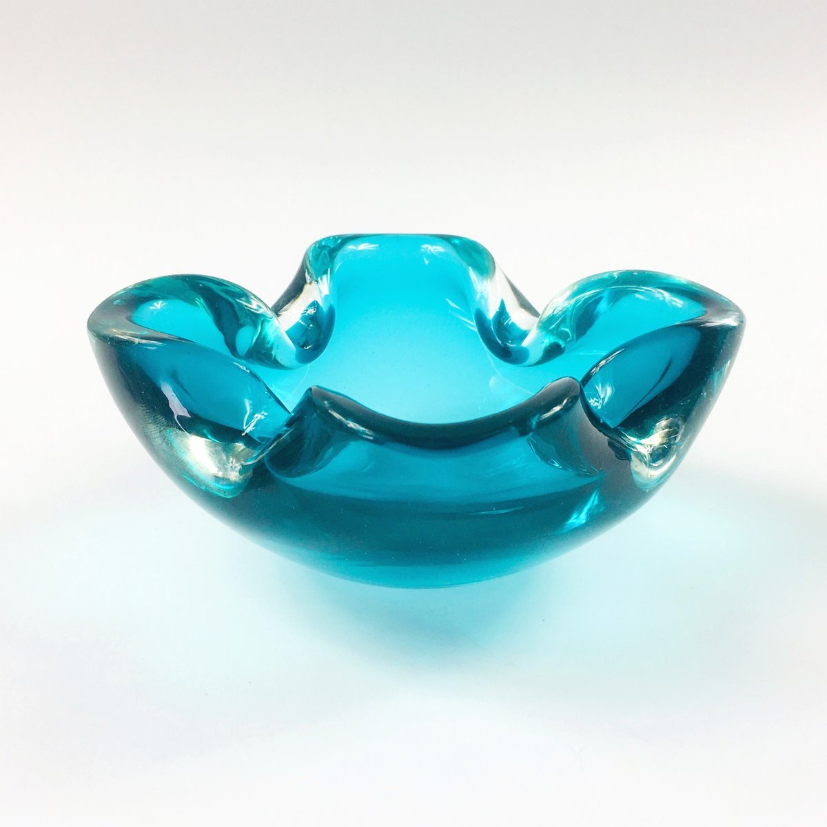 Sommerso Murano Glass Bowl or Ashtray attributed to Flavio Poli, Italy