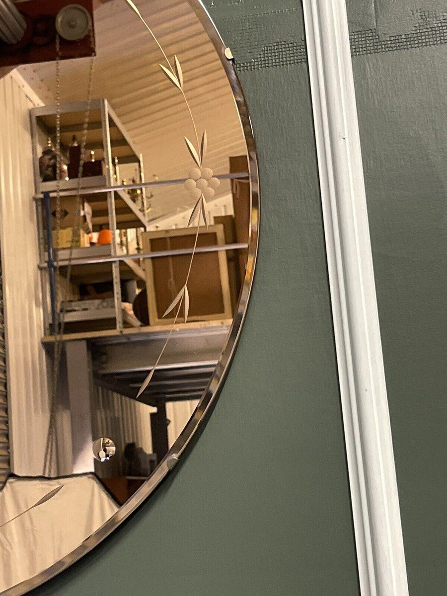 Art Deco Peach Coloured Wall Mirror, France, 1920s for sale at Pamono