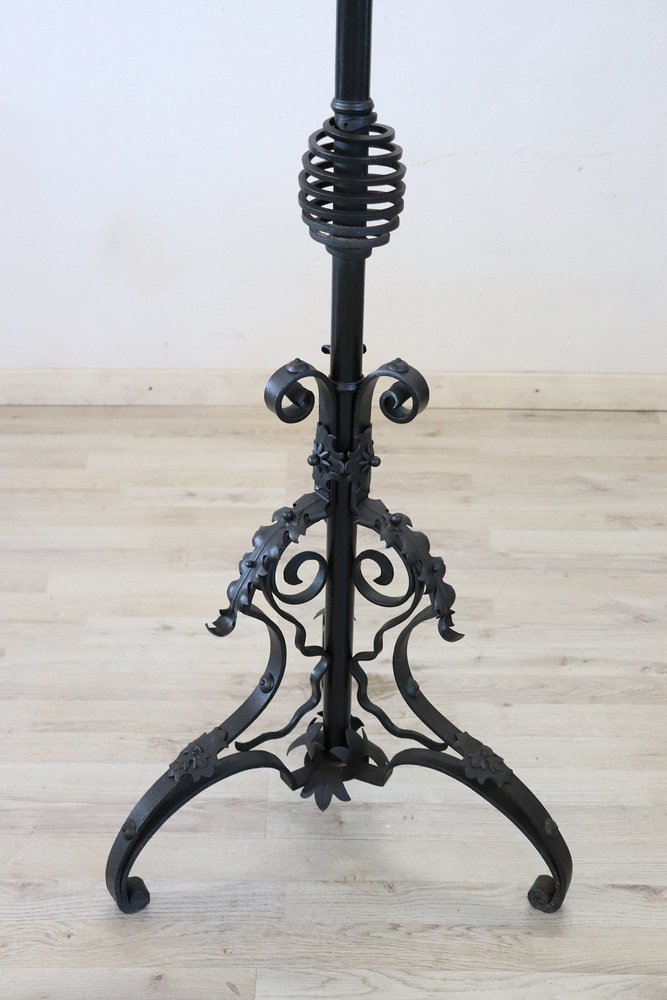 Art Nouveau Wrought Iron Floor Lamp, 1890s for sale at Pamono