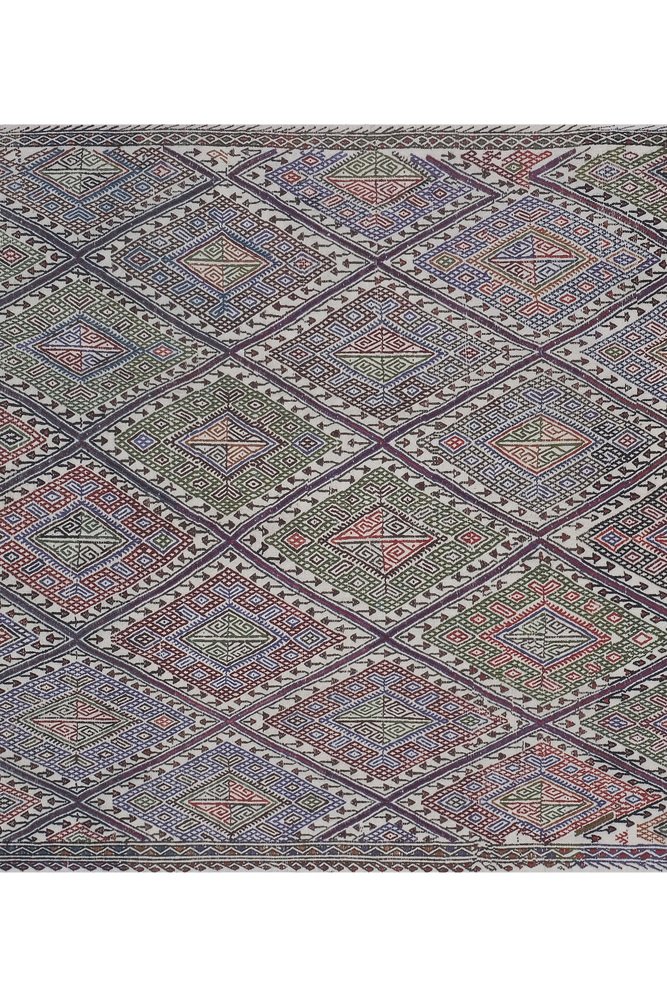 Mid-Century Turkish Full Embroidered Cicim Rug for sale at Pamono