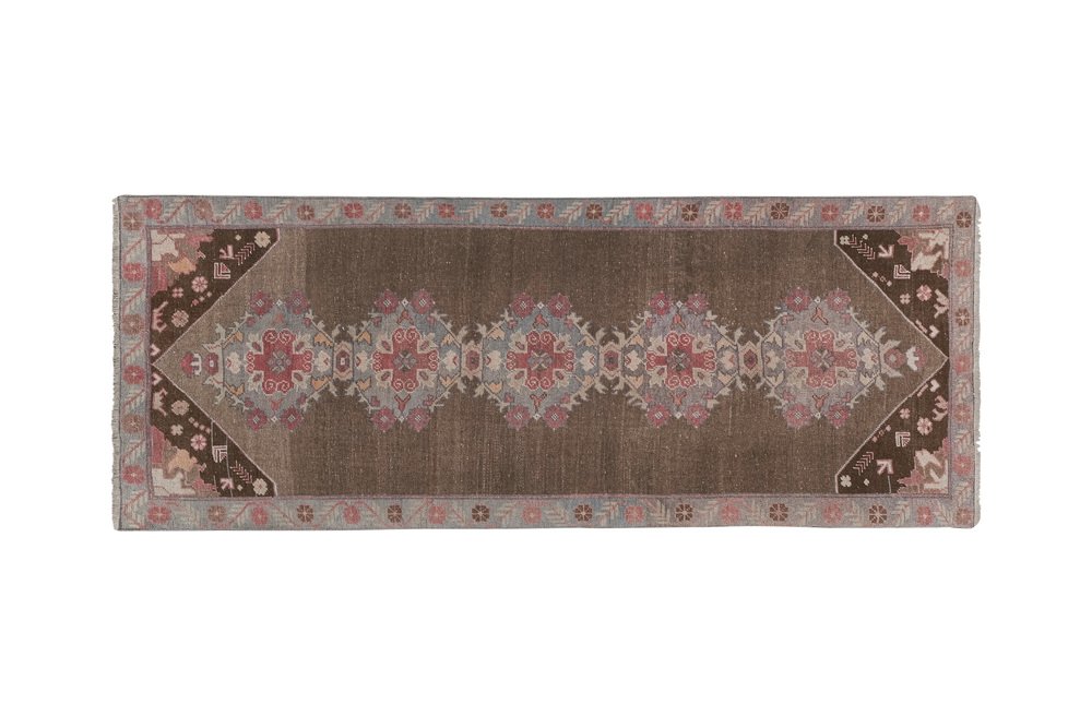 Vintage Turkish Pastel Karapinar Runner Rug for sale at Pamono