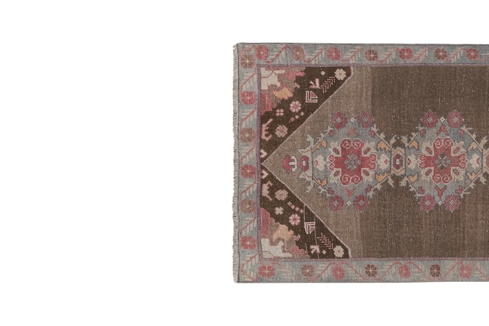 Vintage Turkish Pastel Karapinar Runner Rug for sale at Pamono