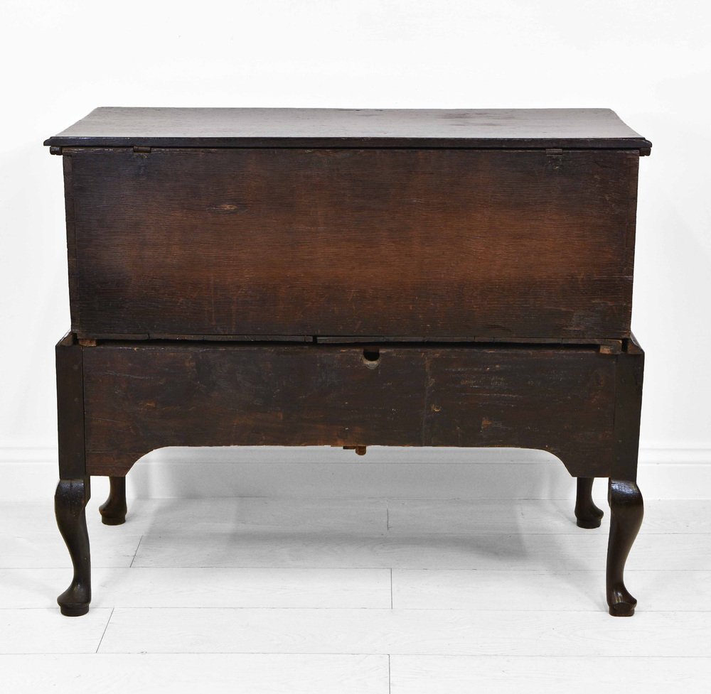 Antique Oak Blanket Chest on Stand with Drawers, 1750s for