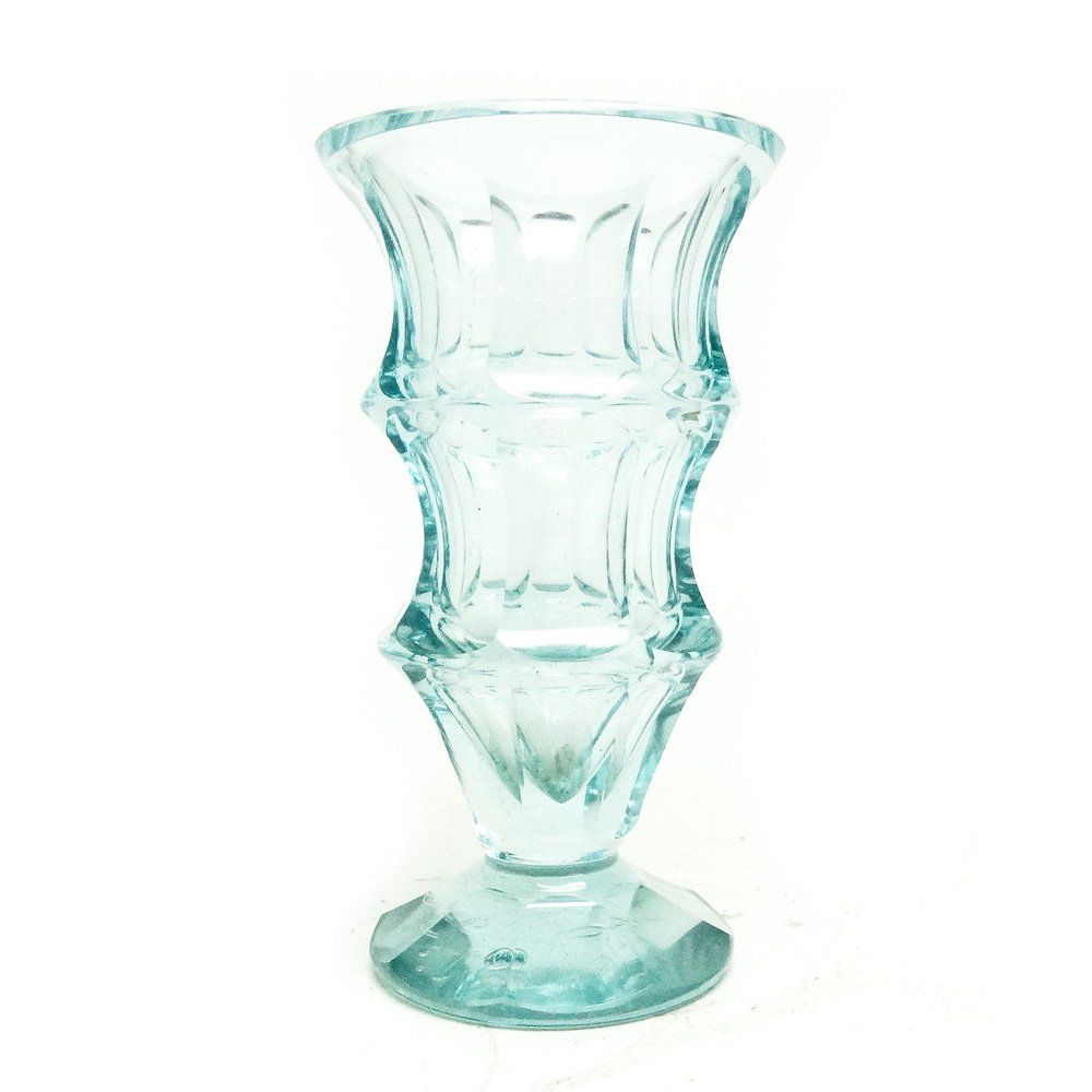 Art Deco Crystal Vase from Niemen Glassworks, Poland, 1930s for sale at