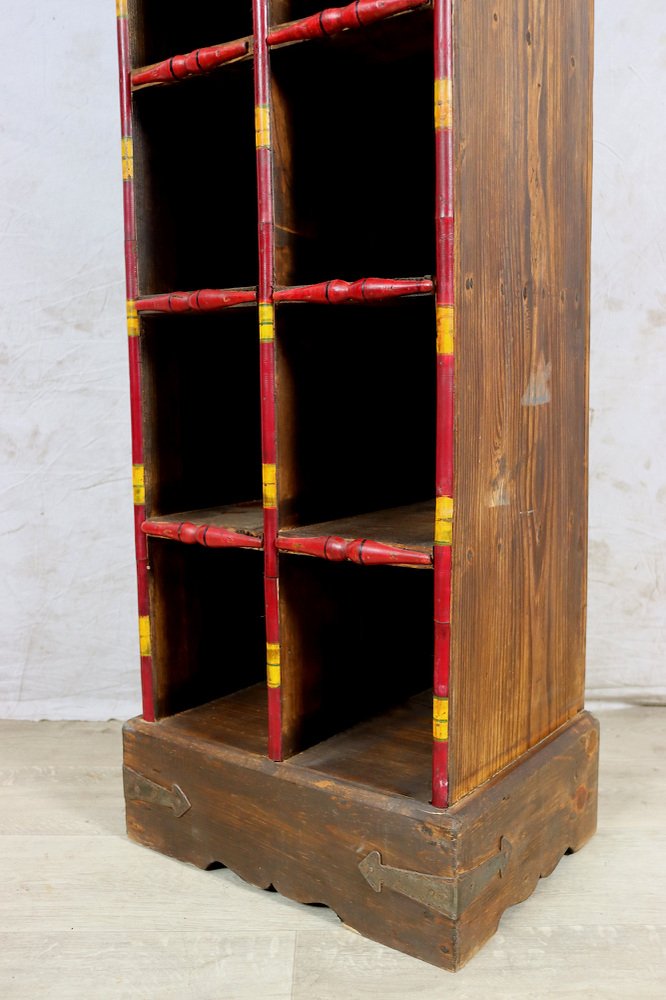 Tall Handcrafted Wooden Shelf from Pakistan, Punjab, 1990s for sale at Pamono
