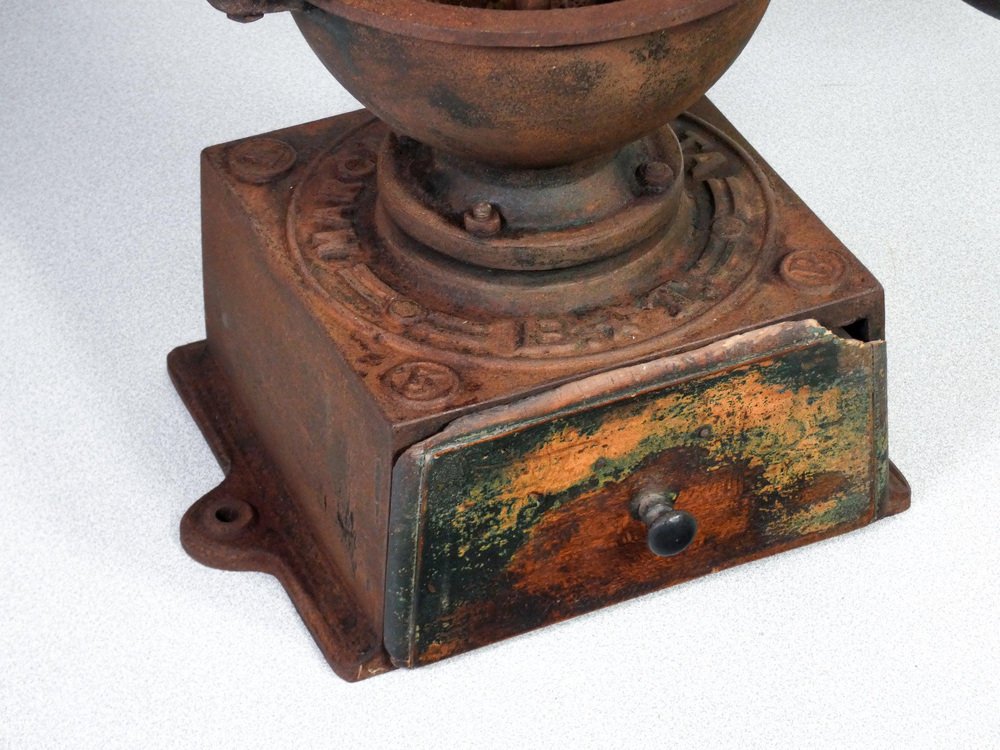 Cast Iron Flywheel Coffee Grinder by Bartolomeo Trucchetti for sale at