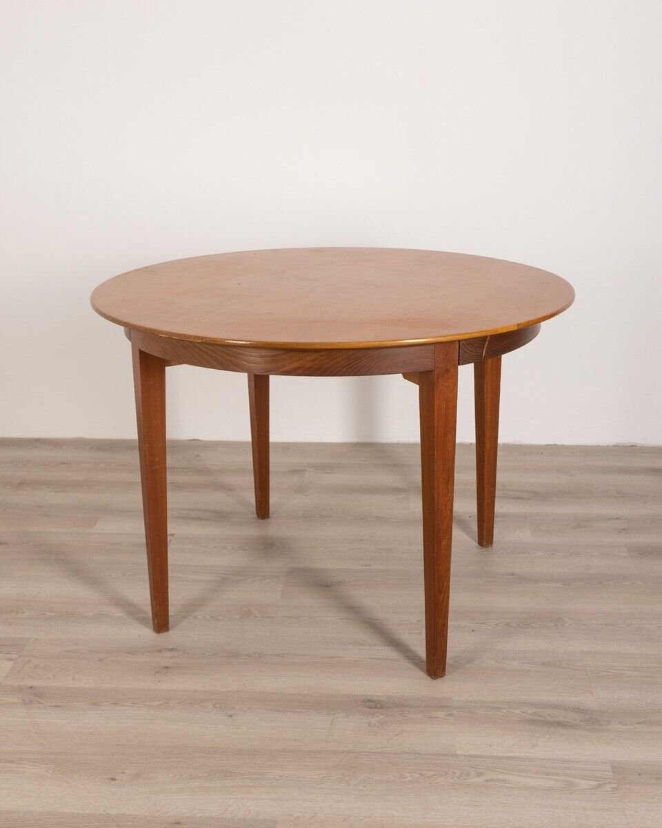 Runder Vintage Teak Tisch, 1980er bei Pamono kaufen