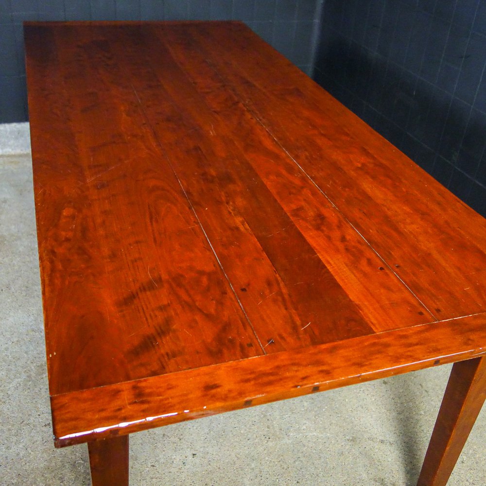 Vintage Red & Brown Dining Table in Cherry for sale at Pamono